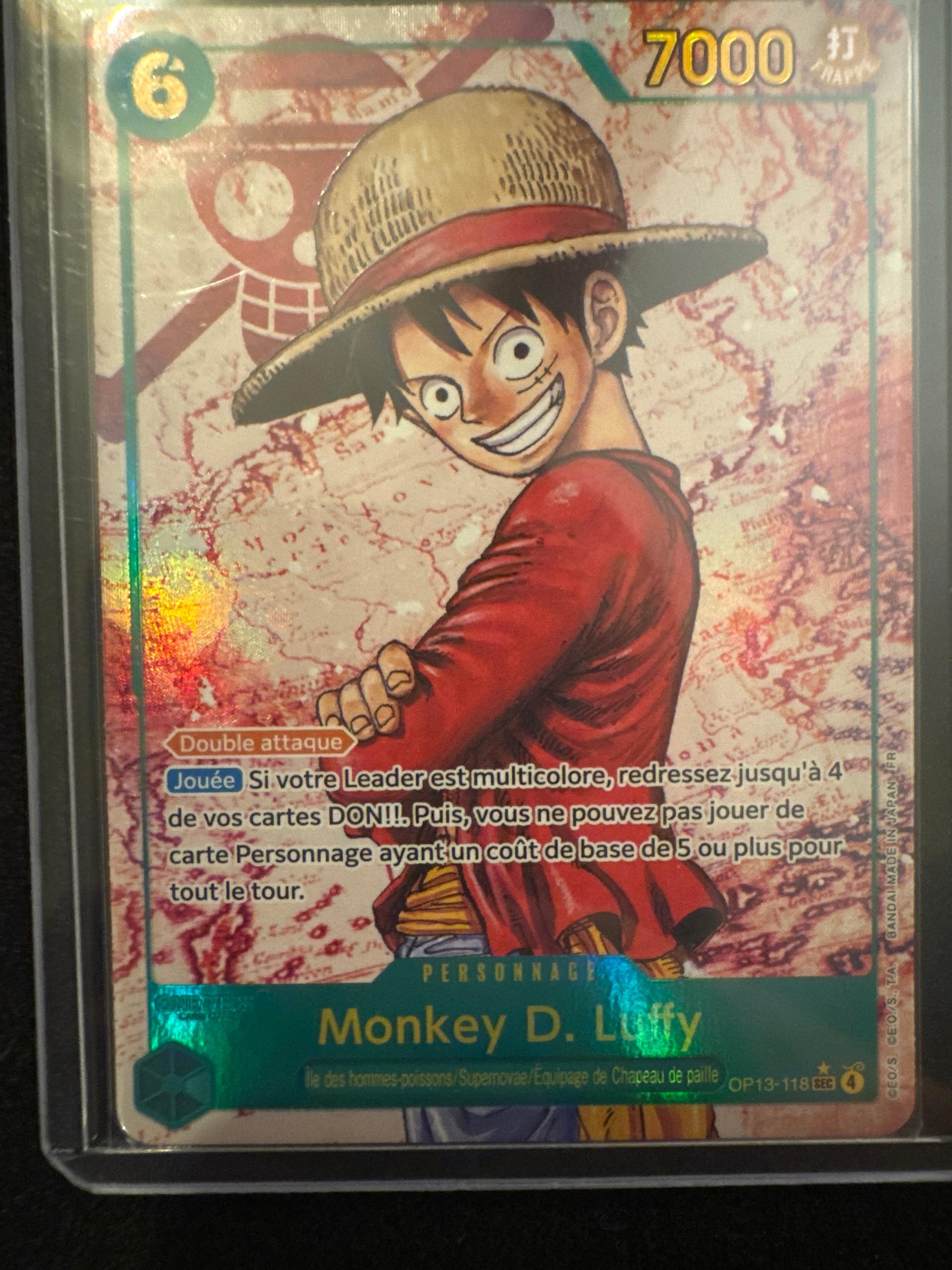 Carte Monkey D. Luffy OP13-118_p1 Secret Rare OP-13 — One Piece TCG FR (Bandai)
