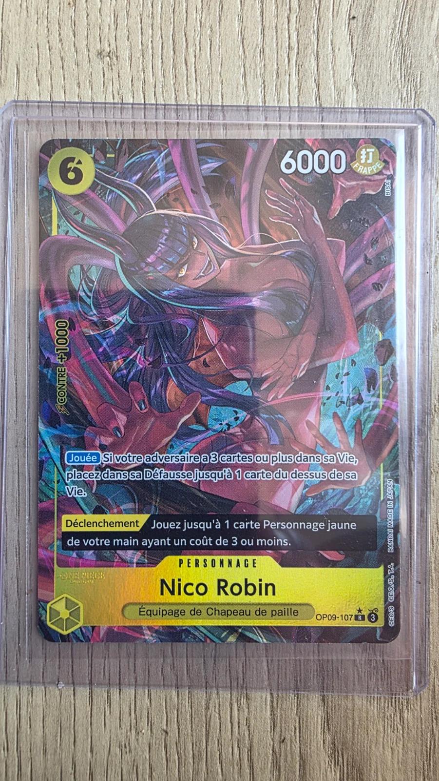 Carte NICO ROBIN OP09-107 du set OP09 (langue FR) — One Piece TCG édité par Bandai