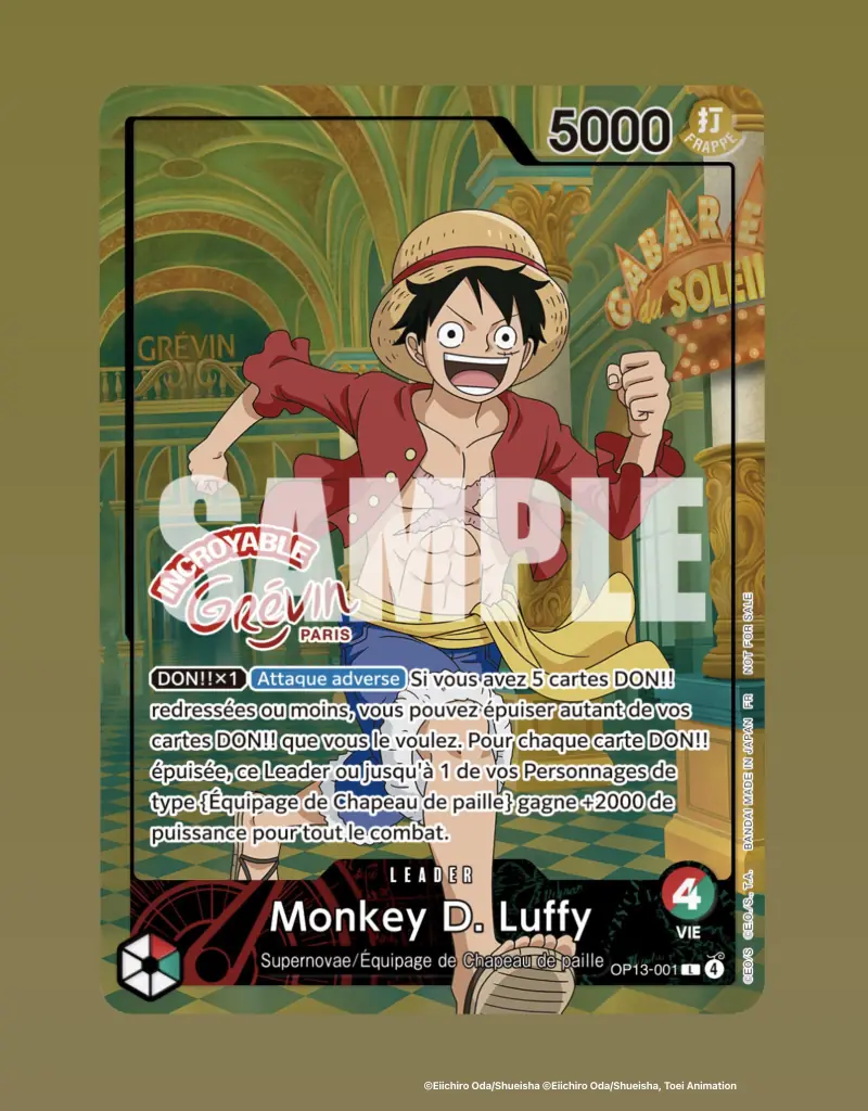 Carte promo Musée Grévin (Luffy OP13-001)